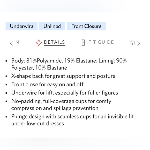 Delimira Plunge Back Posture Bra Nightfall Blue Front-Closure Bra 46 D - Picture 5 of 7